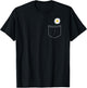White Daisy Pocket Cute Flower Pocket T-Shirt - T-Shirt | Black