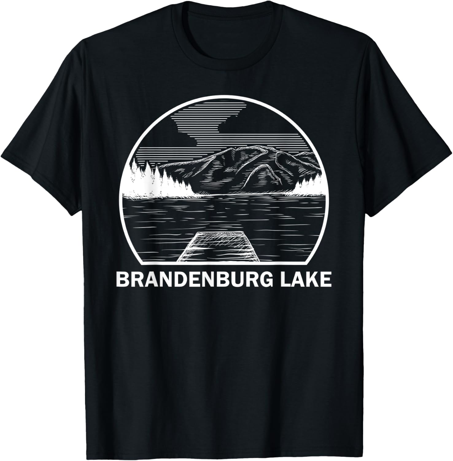 BRANDENBURG LAKE ILLINOIS Funny Fishing Camping Summer Gift Men Women Kids T-Shirt - T-Shirt | Black