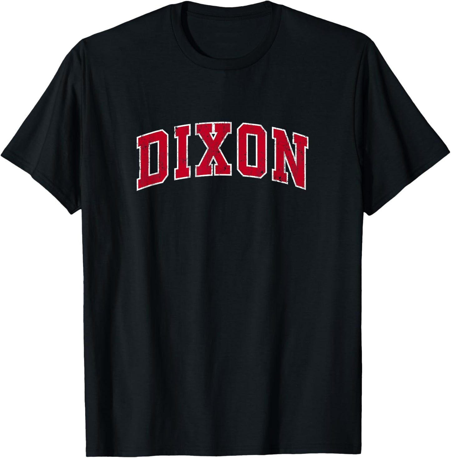Dixon California CA Vintage Sports Design Red Design T-Shirt - T-Shirt | Black