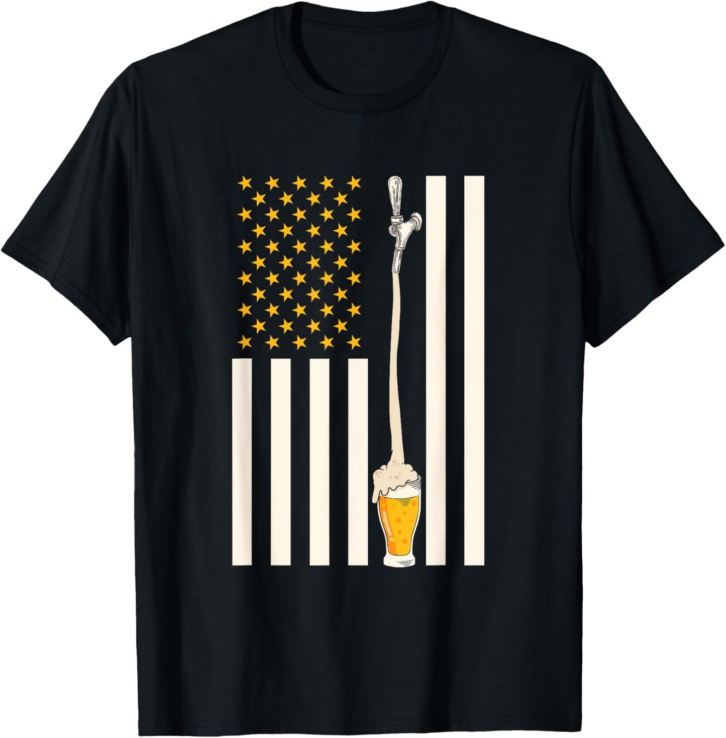 USA Flag Craft Beer Men T-Shirt - T-Shirt | Black