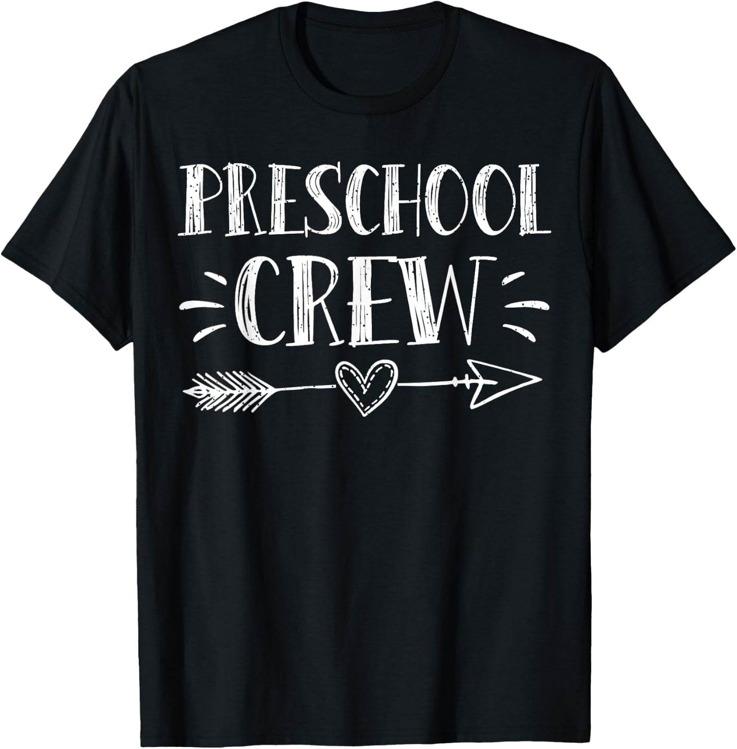 Preschool Crew 1st Day Of School Preschool Teacher Team Women Girls Kids T-Shirt - T-Shirt | Black