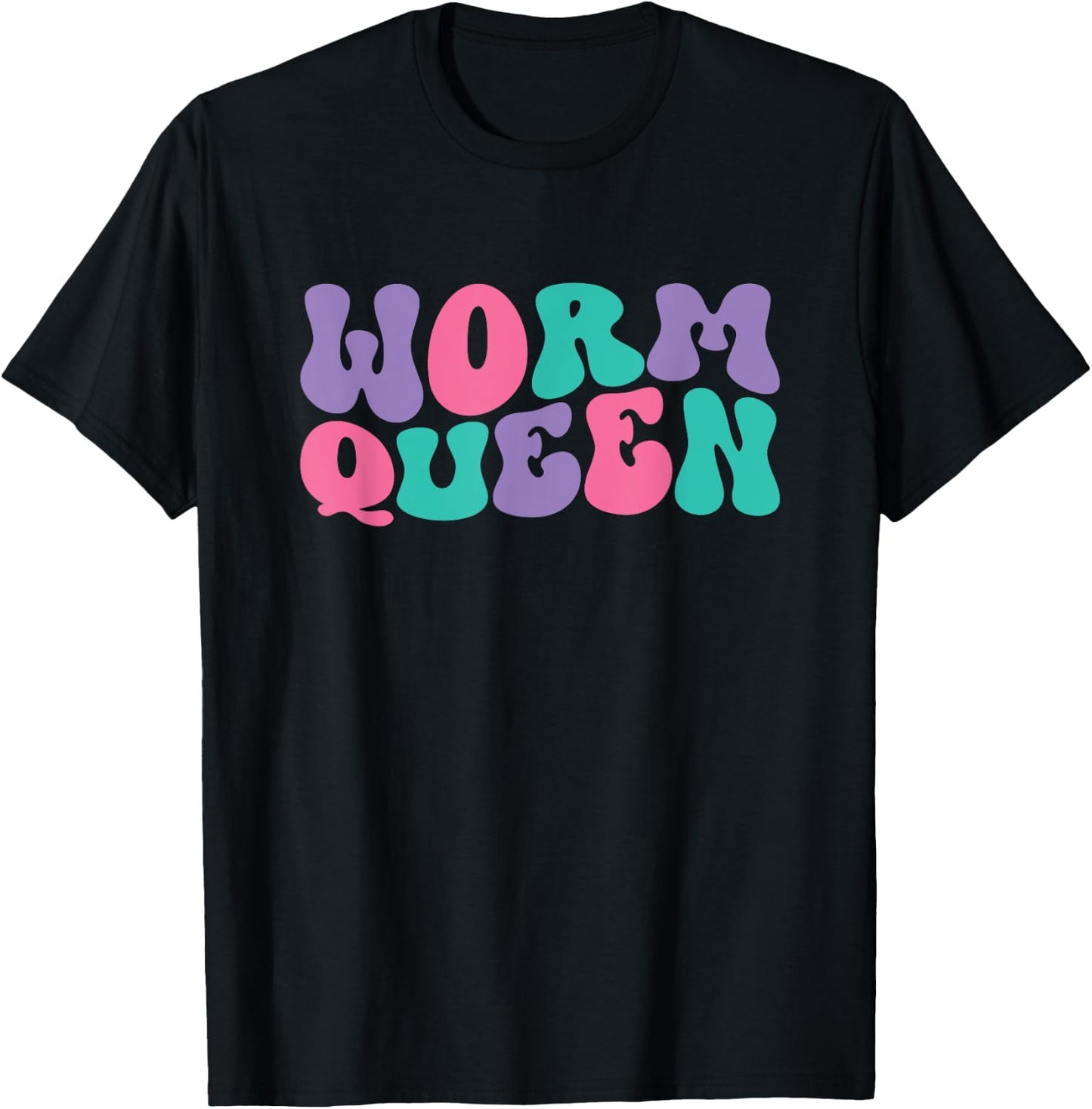 Worm Queen Worms Retro Vintage Wavy Groovy T-Shirt - T-Shirt | Black