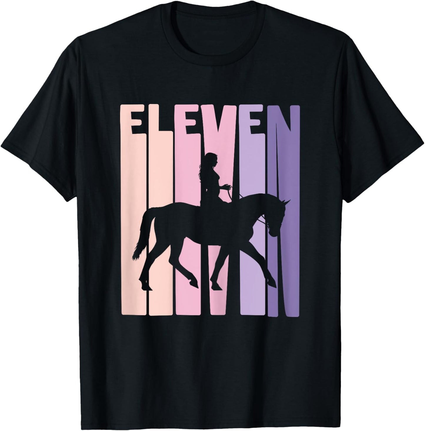11th Birthday Gift Horse Rider Fan 11 Years Girls T-Shirt - T-Shirt | Black