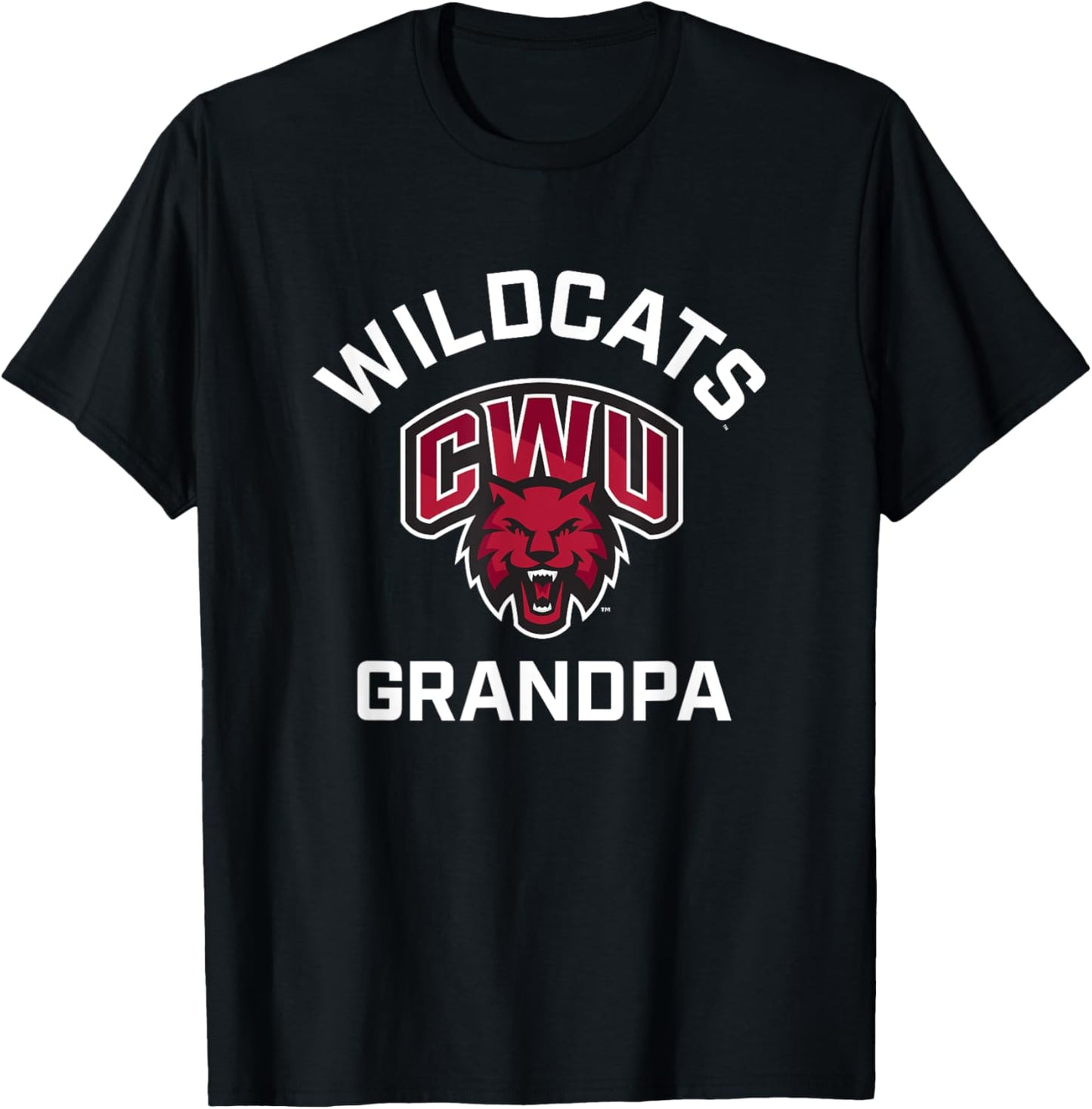 Central Washington University Wildcats Arched Grandpa T-Shirt - T-Shirt | Black