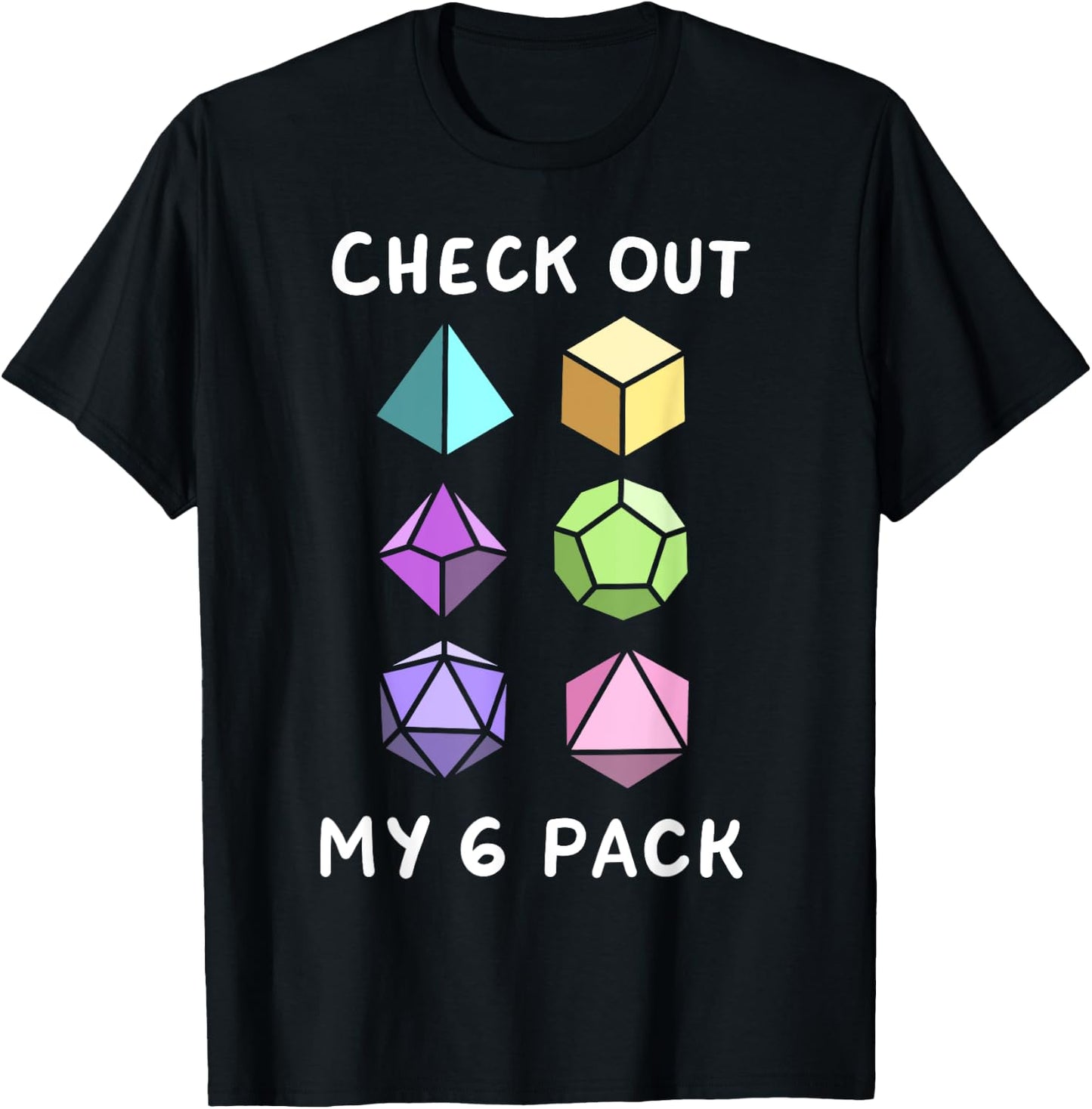 Check Out My Six Pack Funny D20 Dice Set RPG Nerdy Men Boys T-Shirt - T-Shirt | Black
