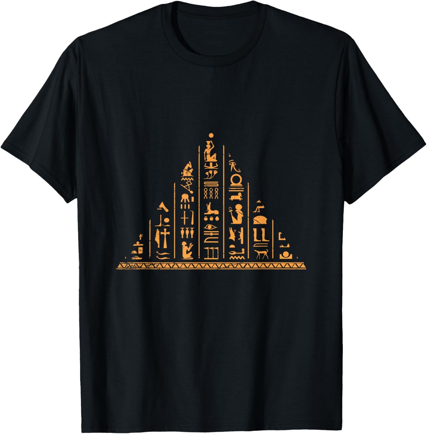 Africa Cairo Egypt Flag Gifts Hieroglyph Egypt Black -Adults Cotton, Polyester Short Sleeve Classic Fit Small T-Shirt - T-Shirt | Black