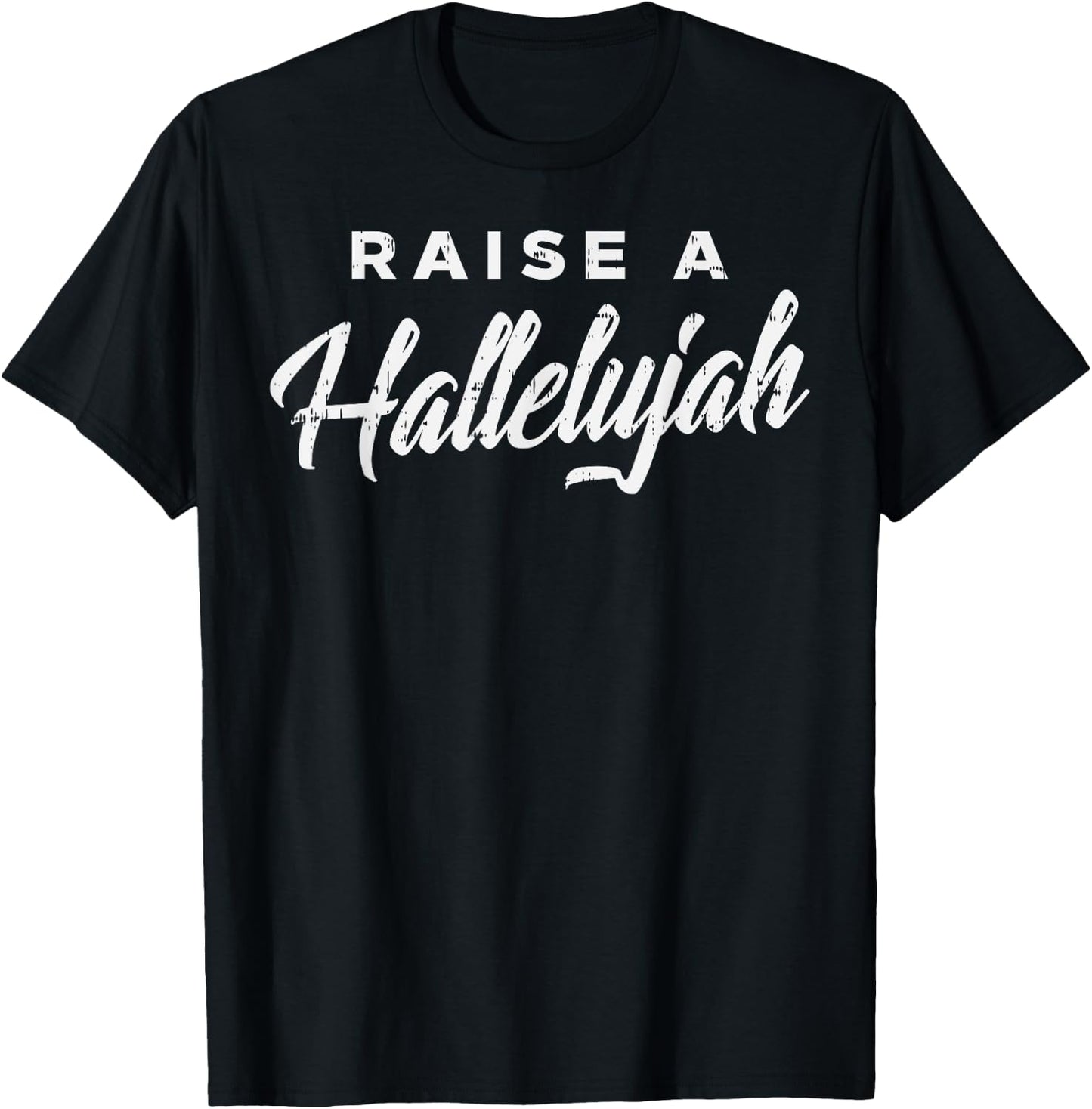 BoredKoalas Raise A Hallelujah Jesus Faith Christian Gift - Black, -Adult, Short Sleeve, , Small T-Shirt - T-Shirt | Black