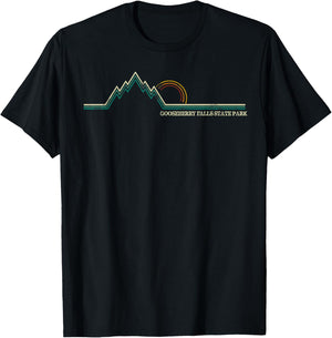 Gooseberry Falls State Park Minnesota Mountain Retro T-Shirt - T-Shirt | Black