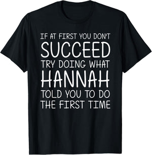 HANNAH Gift Name Personalized Birthday Funny Christmas Joke T-Shirt - T-Shirt | Black