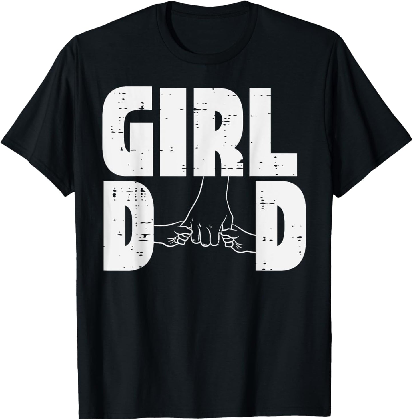 Fathers Day Girl Dad Hold Hands Cute Daddys Daughter Papa T-Shirt - T-Shirt | Black