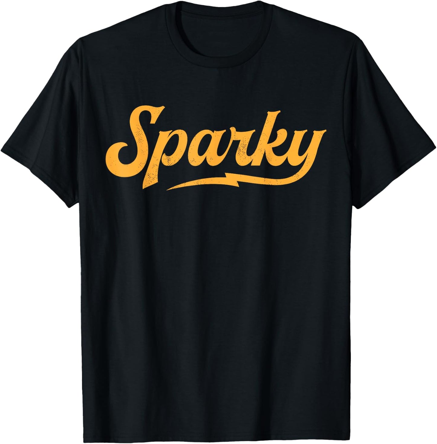 Sparky Electrician Funny Lineman Dad Retro Vintage Novelty T-Shirt - T-Shirt | Black