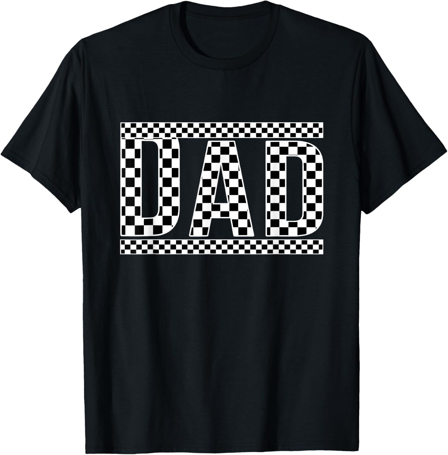 Checkered Dad Black White Funny Father's Day T-Shirt - T-Shirt | Black