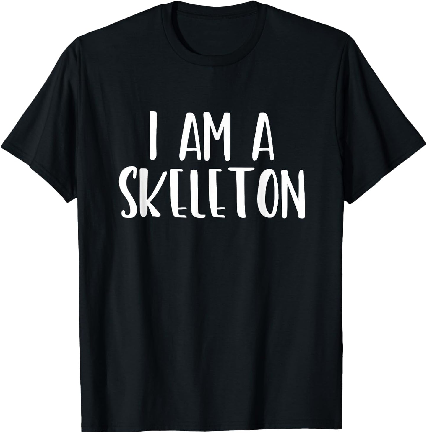 I Am A Skeleton Halloween I'm Simple Costume Lazy T-Shirt - T-Shirt | Black