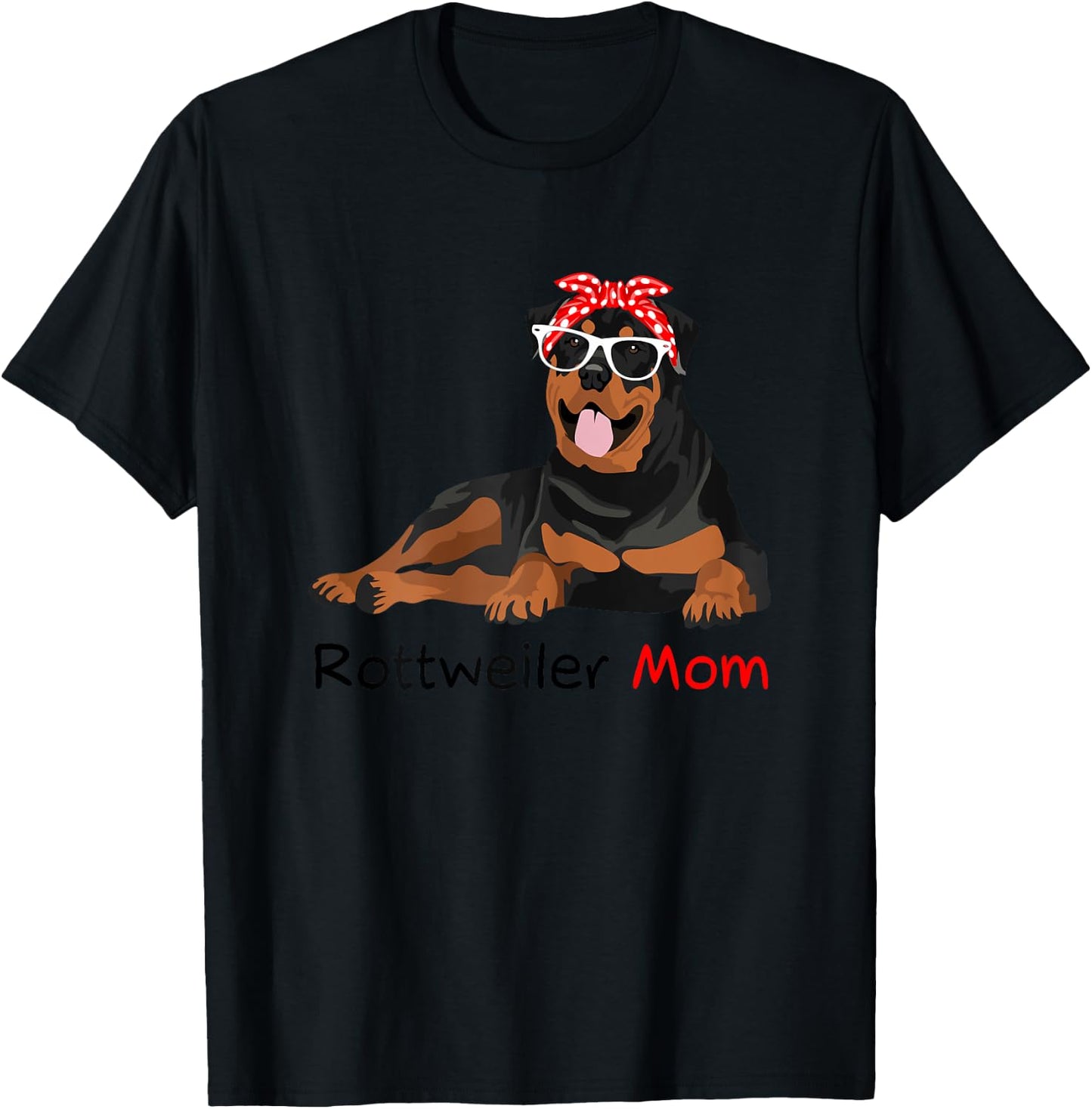 Rottweiler Mom Bandana Rottweiler Dog T-Shirt - T-Shirt | Black