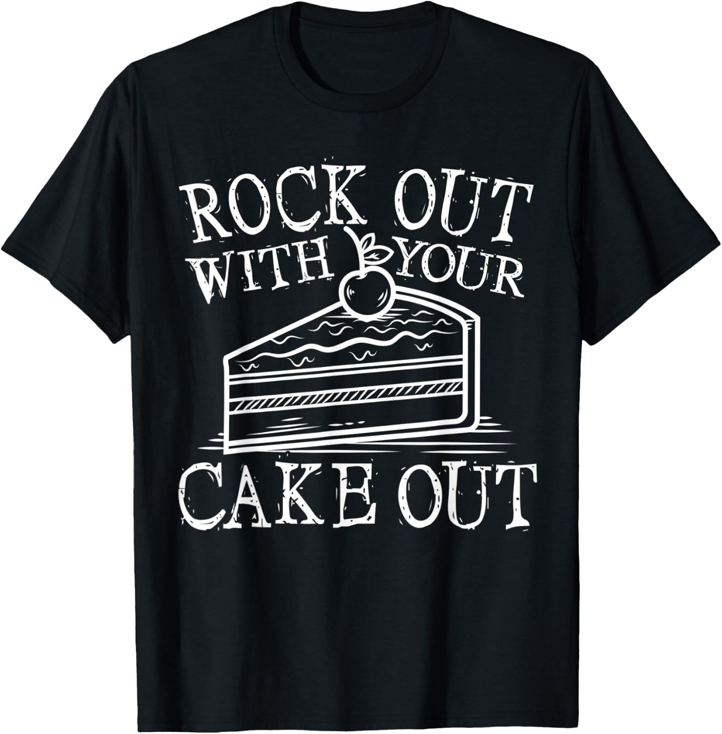 Baking Rock Out Cake Bakery Baker Gifts T-Shirt - T-Shirt | Black