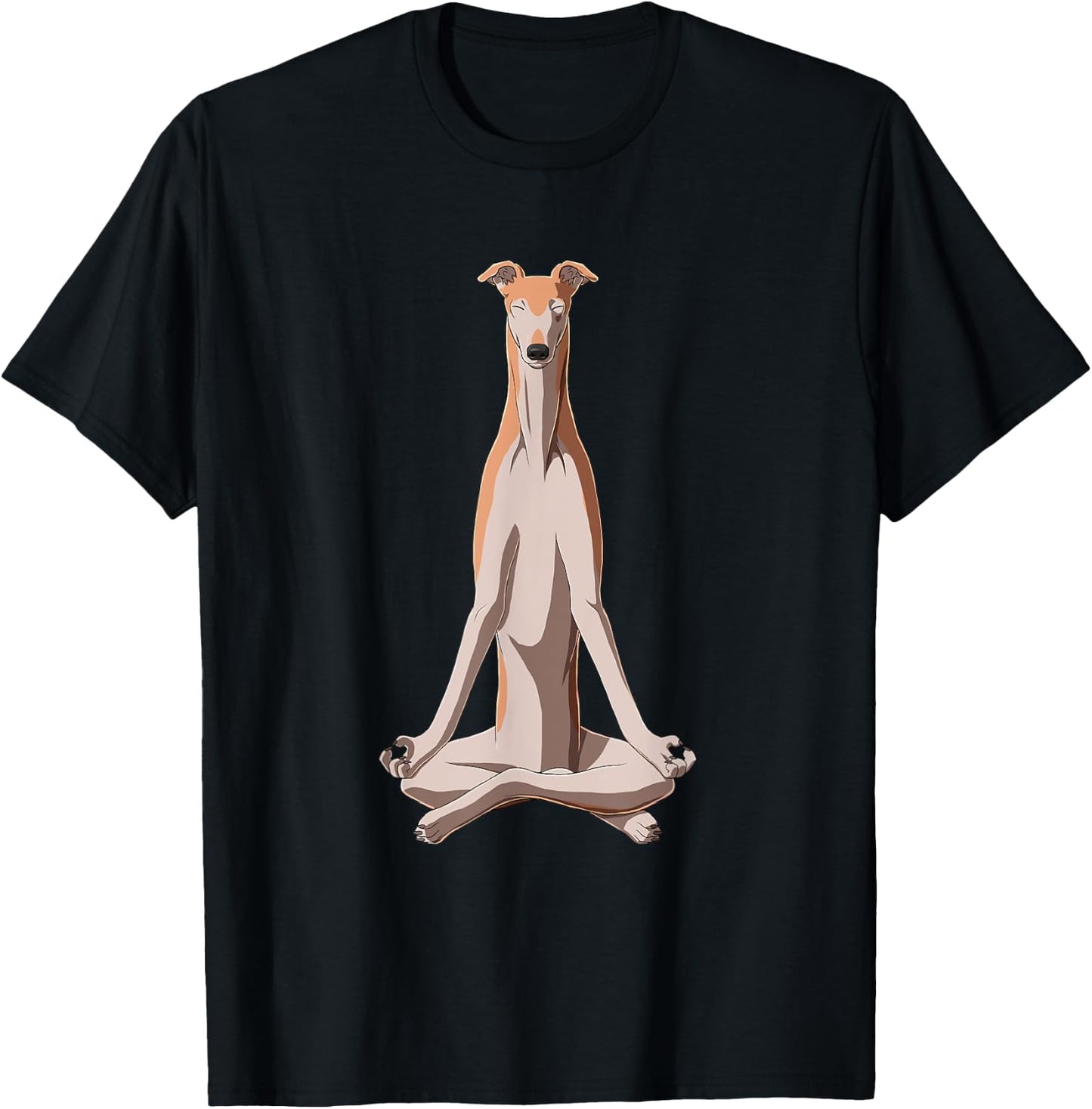 Funny Yoga Dog Greyhound Women Kids T-Shirt - T-Shirt | Black