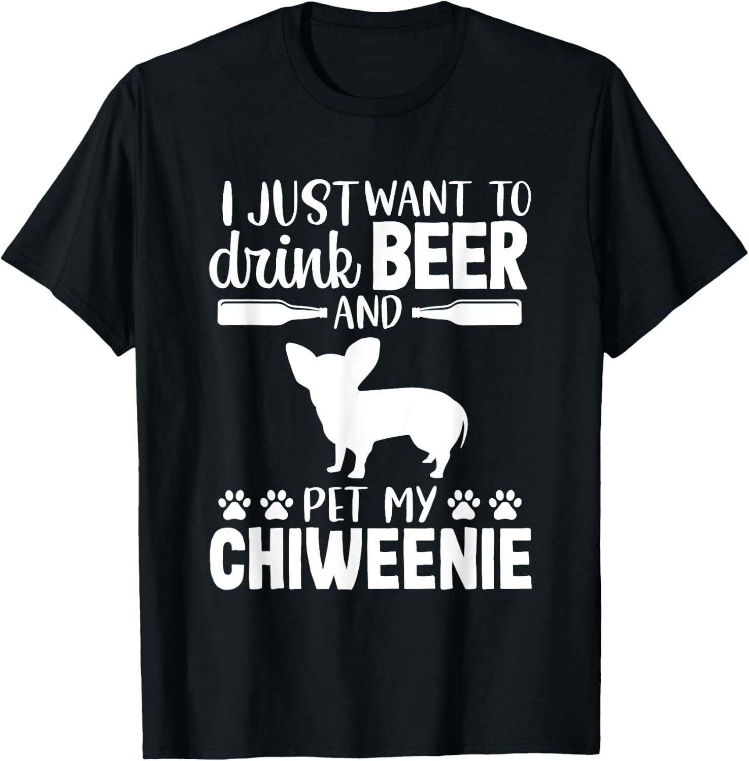 Beer Funny Dog Owner Lover Chiweenie Dog Mom Dad Women T-Shirt - T-Shirt | Black