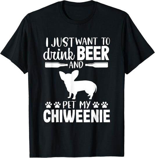Beer Funny Dog Owner Lover Chiweenie Dog Mom Dad Women T-Shirt - T-Shirt | Black