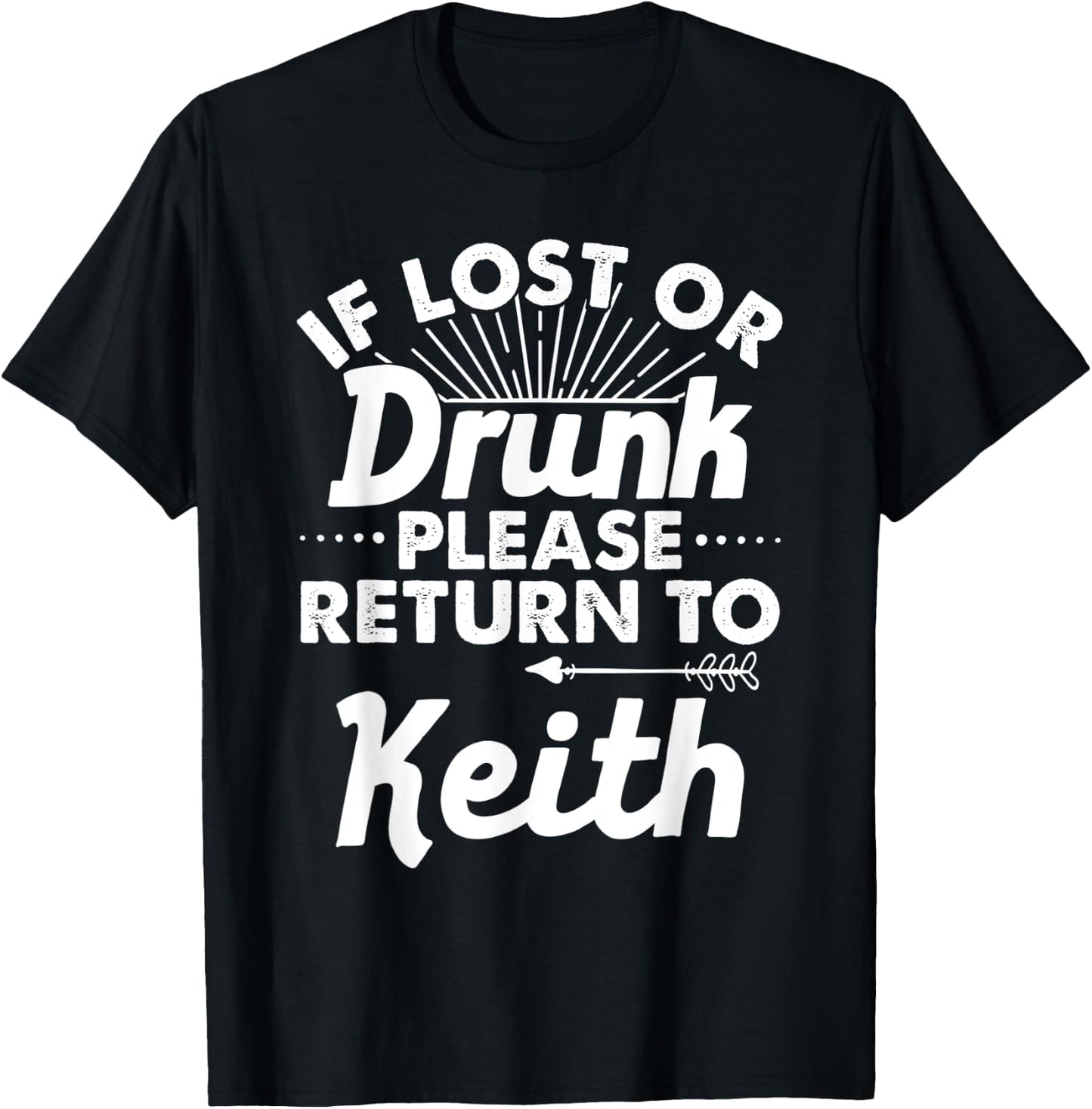 If Lost Or Drunk Please Return To KEITH Gift Name Men T-Shirt - T-Shirt | Black
