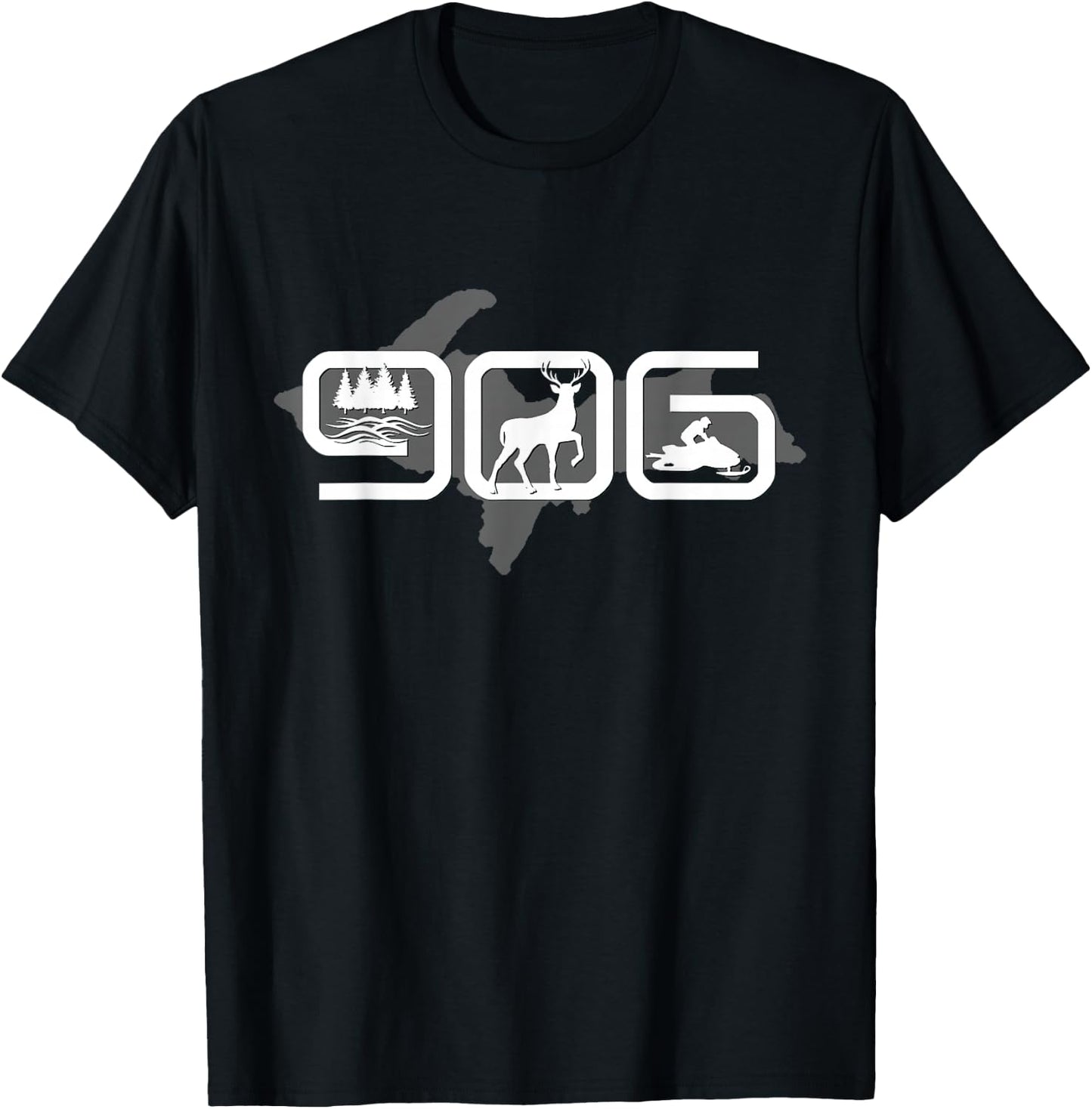 906 Upper Peninsula of Michigan U.P. T-Shirt - T-Shirt | Black