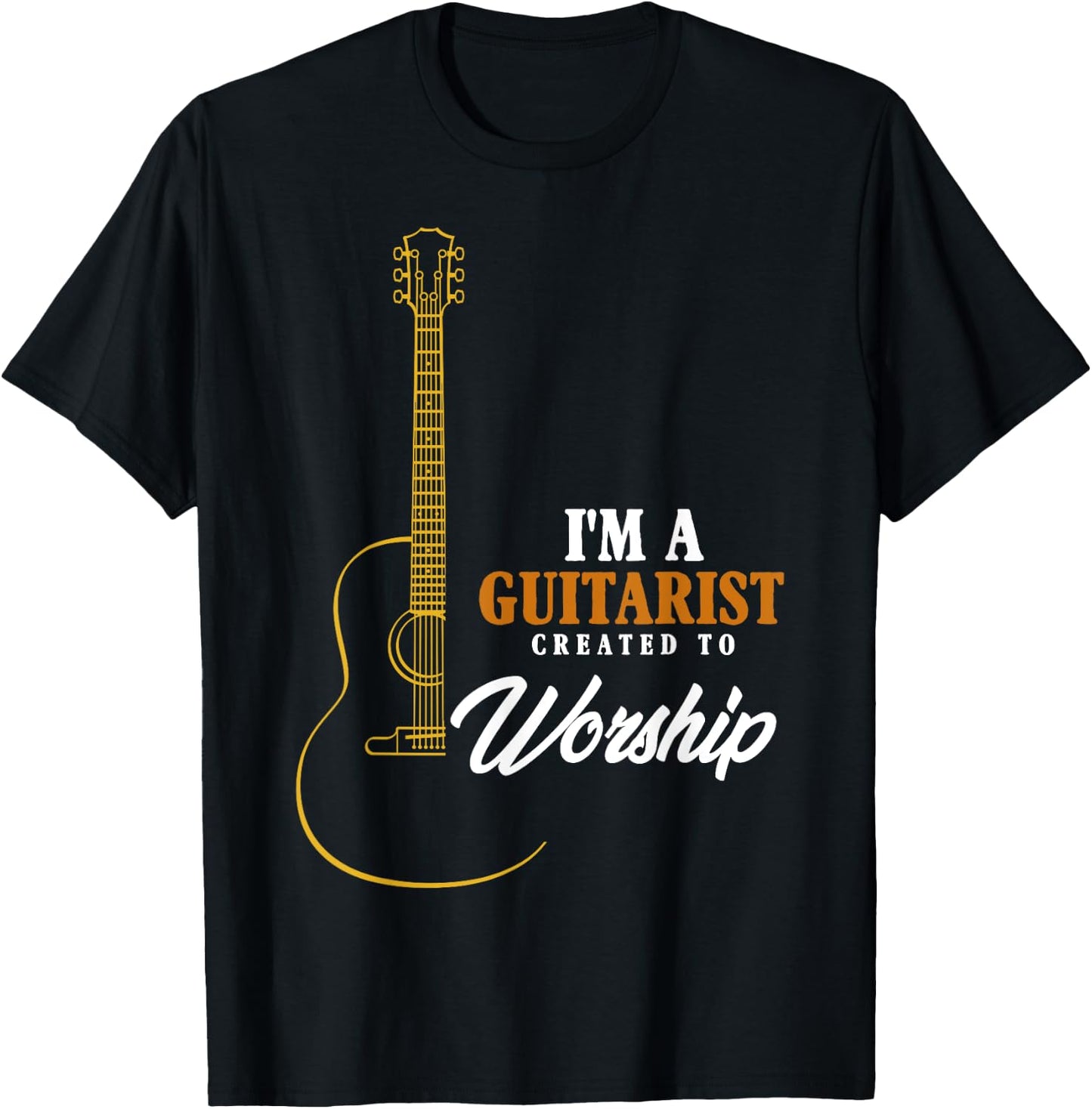 Christian Guitarist Shirt, Created To Worship Musician T-Shirt - T-Shirt | Black