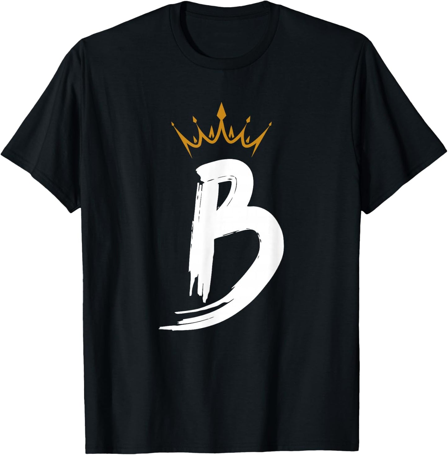 Queen King Letter B - Favorite Letter with Crown Alphabet T-Shirt - T-Shirt | Black