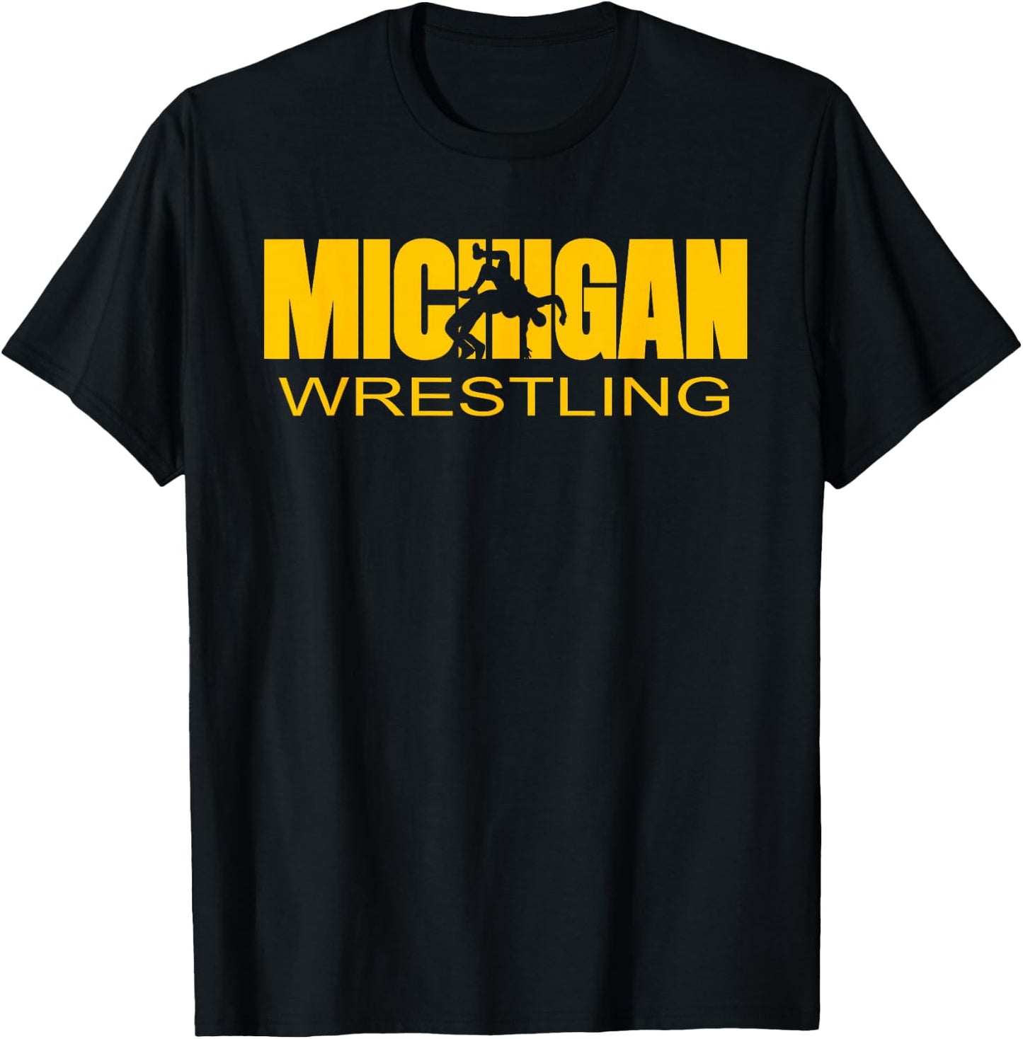 Michigan Wrestling Freestyle Wrestler MI The Wolverine State T-Shirt - T-Shirt | Black