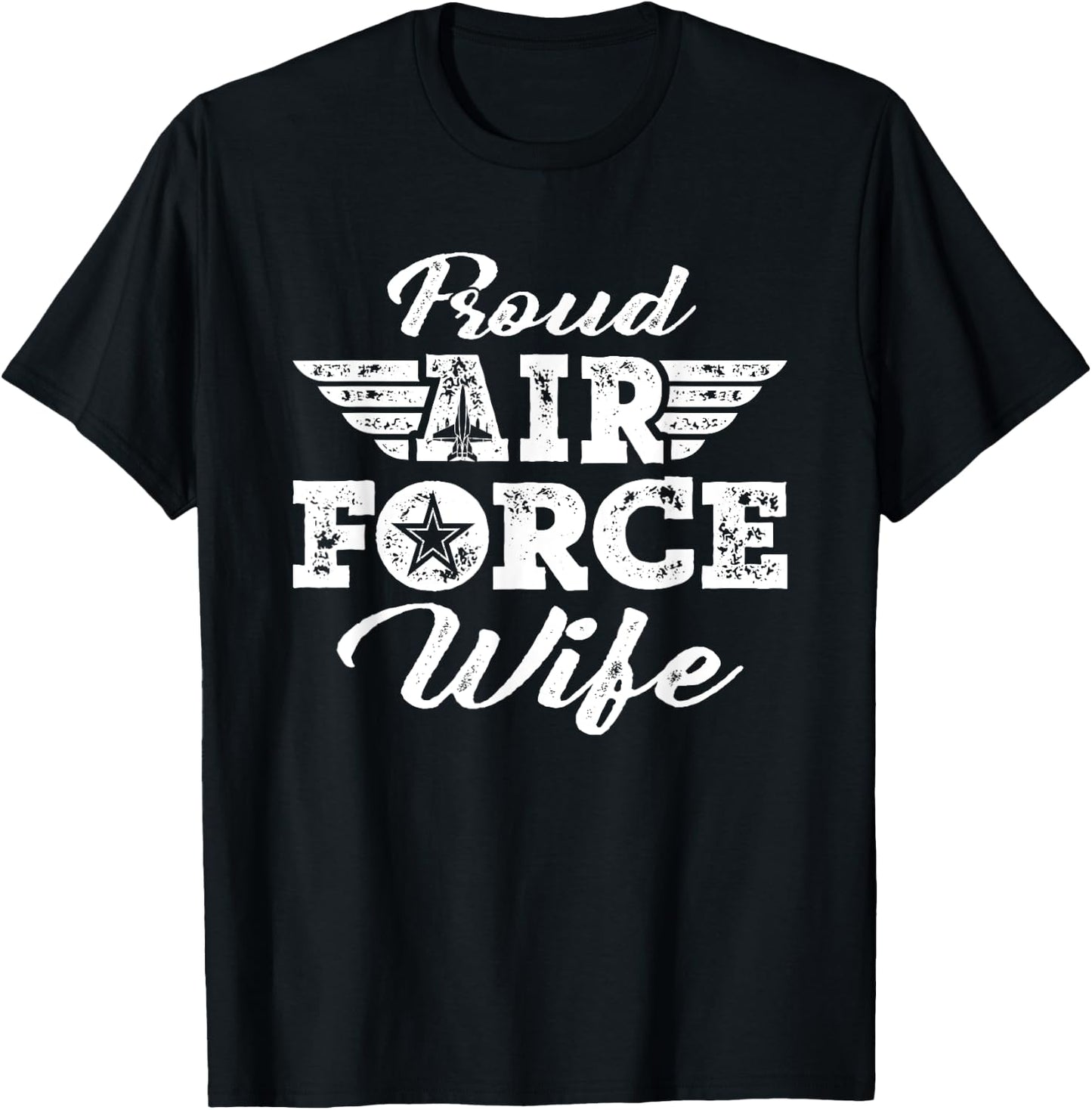 Proud US Air Force Wife - Pride Military Family Spouse Gifts T-Shirt - T-Shirt | Black