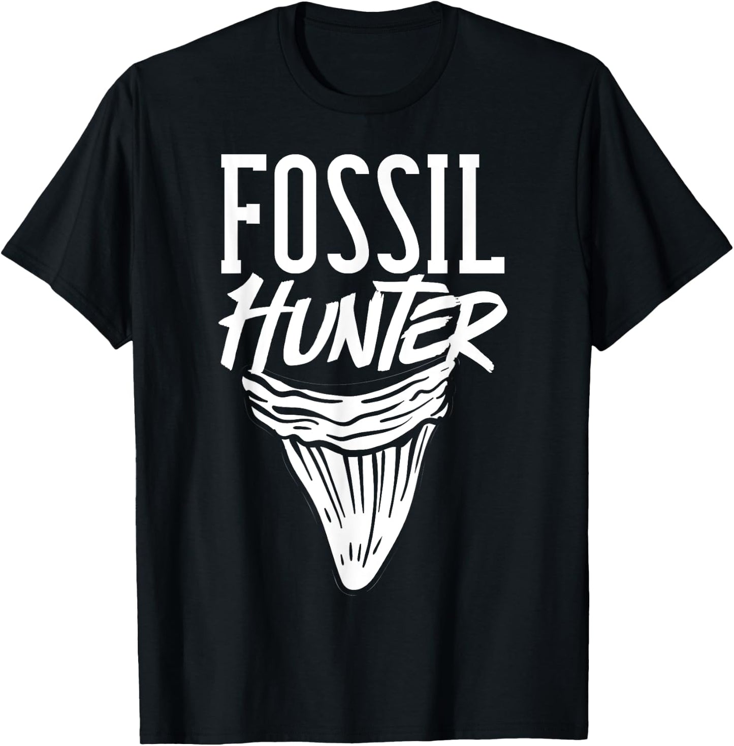 Shark Teeth Fossil Hunter Gift Paleontologist Collector T-Shirt - T-Shirt | Black