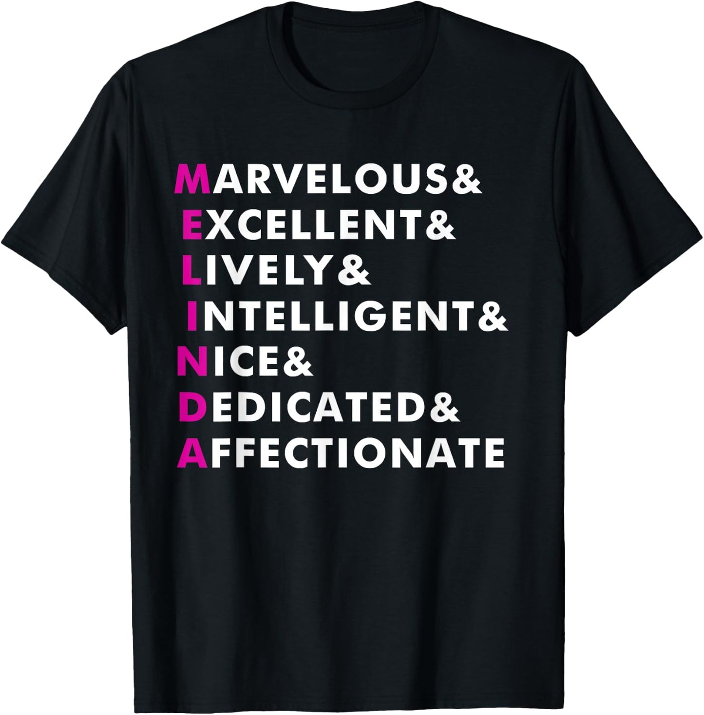 Melinda Name Shirt Personalized Gift T-Shirt - T-Shirt | Black