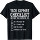 Tech Support Checklist Funny Computer Geek Sysadmin Gift T-Shirt - T-Shirt | Black