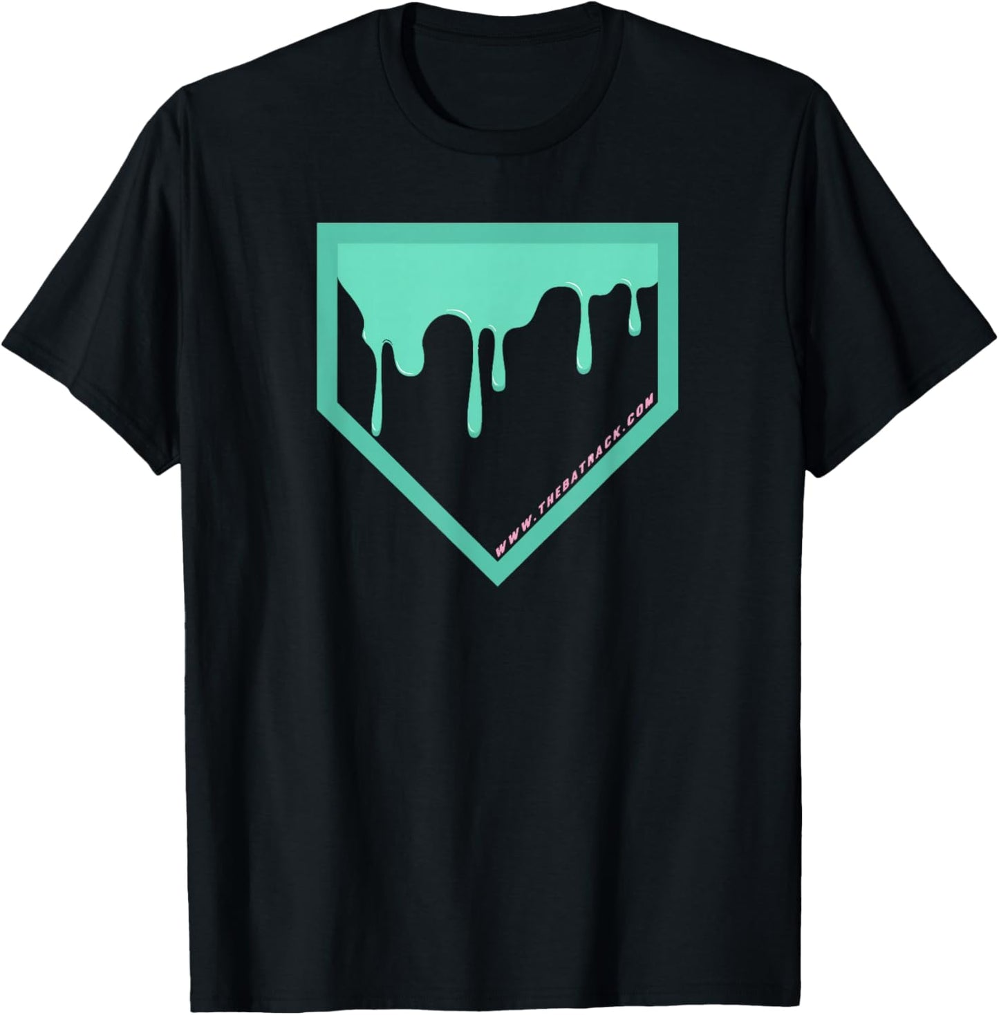 Baseball Home Plate Drip 2 Mint T-Shirt - T-Shirt | Black