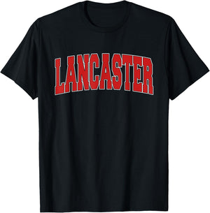 LANCASTER NY NEW YORK Varsity Style USA Vintage Sports T-Shirt - T-Shirt | Black