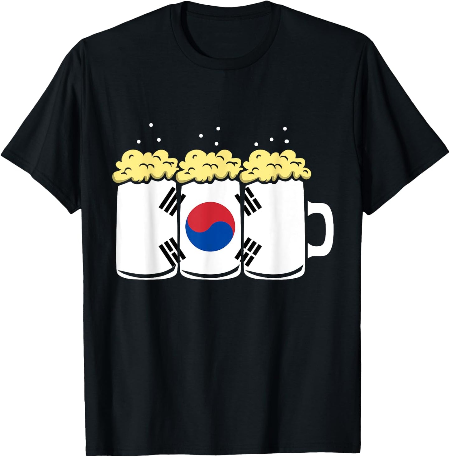South Korea Flag Design for Beer Drinker Men T-Shirt - T-Shirt | Black
