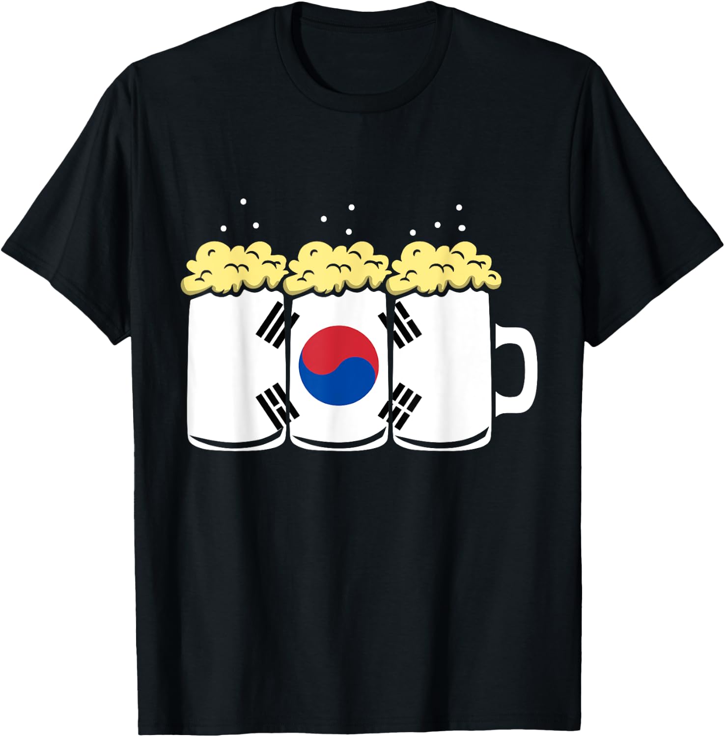 South Korea Flag Design for Beer Drinker Men T-Shirt - T-Shirt | Black