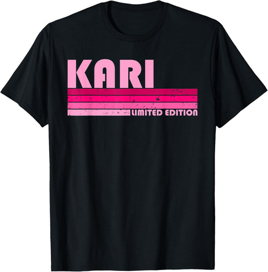 KARI Name Personalized Retro Vintage 80s 90s Birthday T-Shirt - T-Shirt | Black