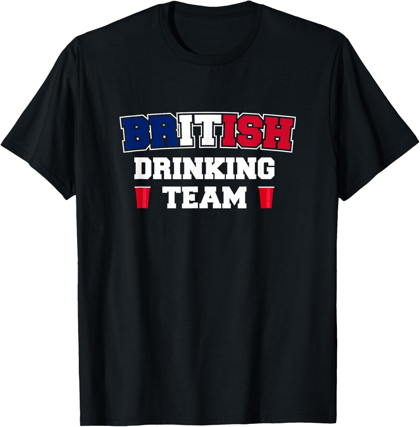 British Drinking Team Funny Drinking Beer Lover Beer Pong T-Shirt - T-Shirt | Black