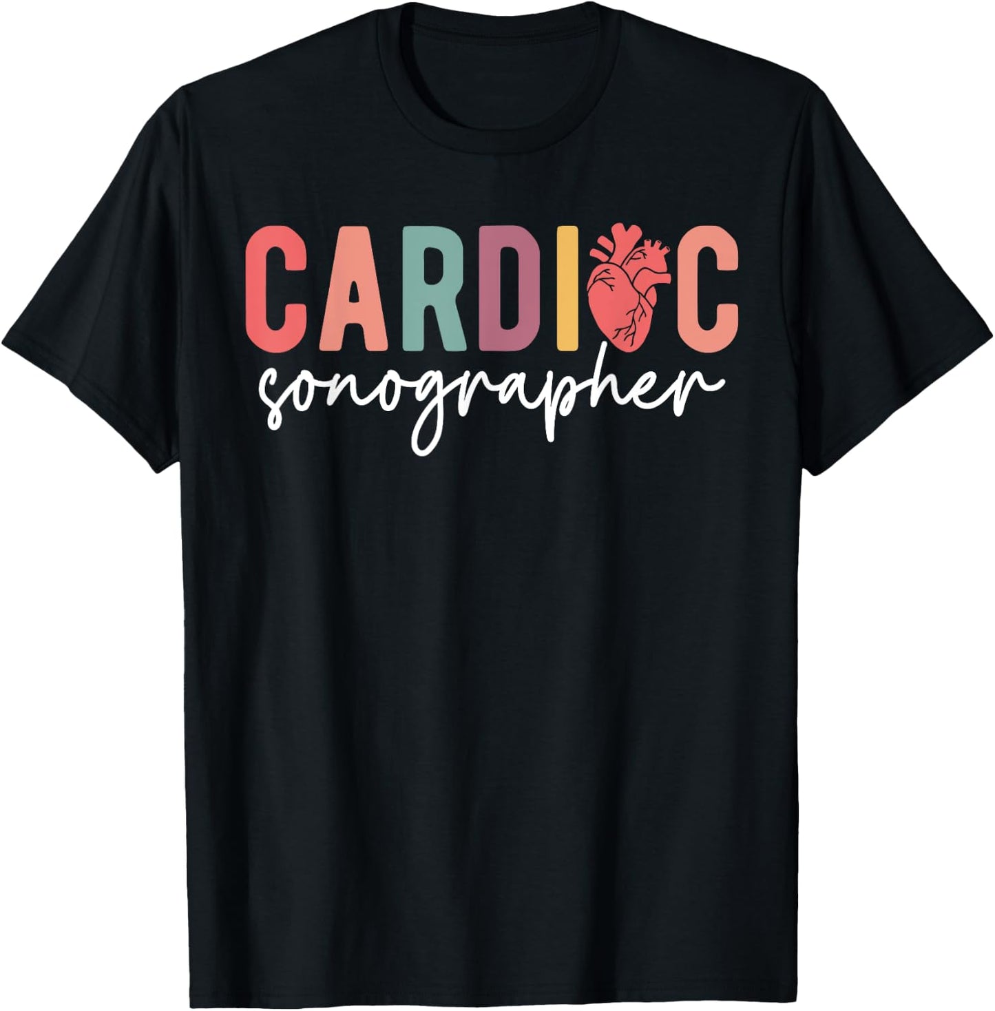 Cardiac Sonographer Cardiac Sonography Ultrasound Student T-Shirt - T-Shirt | Black
