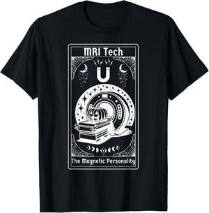 Witchy MRI Tech Tarot Card Pumpkin Funny Halloween Xray Tech T-Shirt - T-Shirt | Black