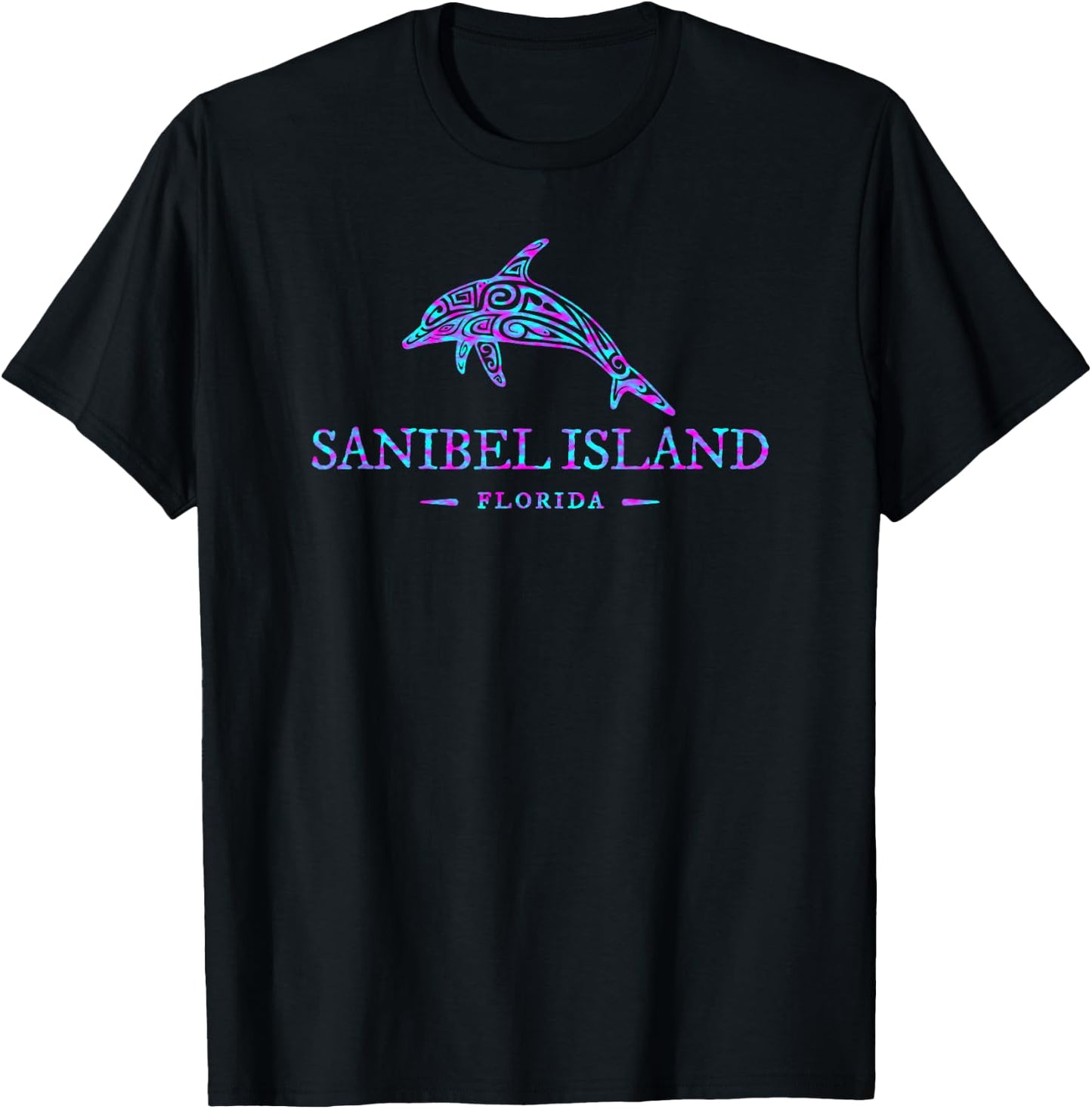 Sanibel Island Florida Dolphin Boys Girls Toddler T-Shirt - T-Shirt | Black