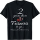 2 Years Down Forever To Go Happy 2nd Anniversary Gift T-Shirt - T-Shirt | Black