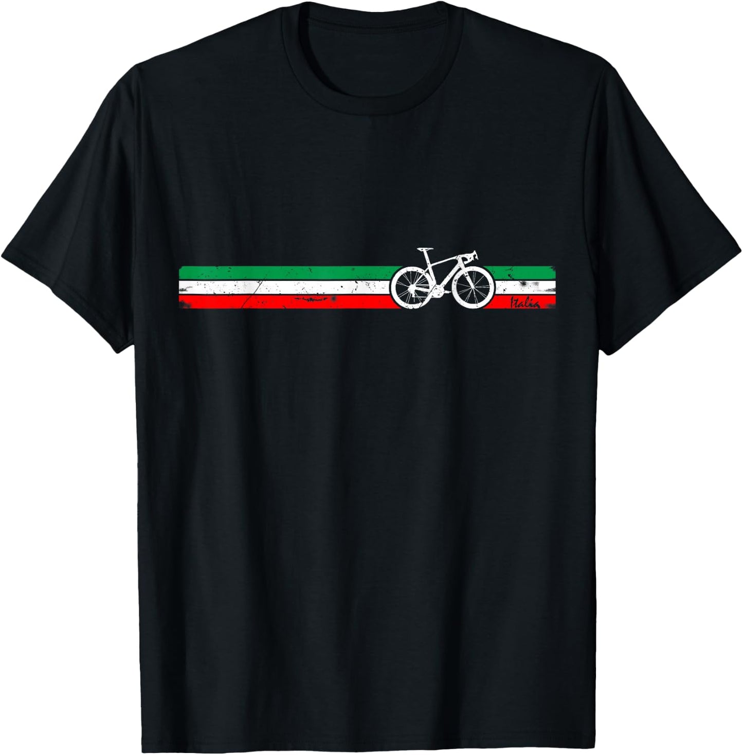 Cyclist Flag Italy Italian Bike Racing Cycling Bicycle Gifts T-Shirt - T-Shirt | Black