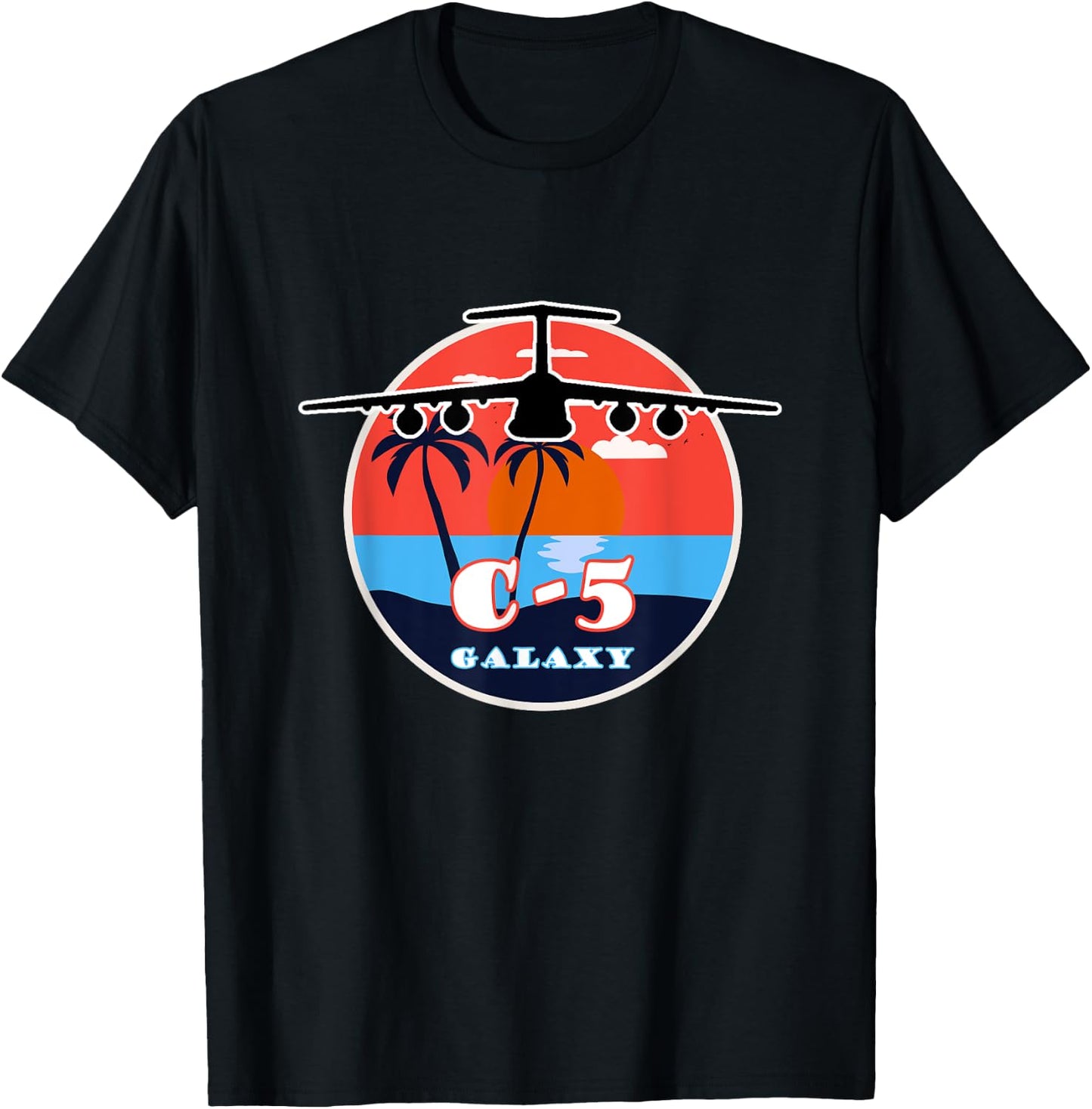 C-5 Galaxy Vintage Sunset T-Shirt - T-Shirt | Black