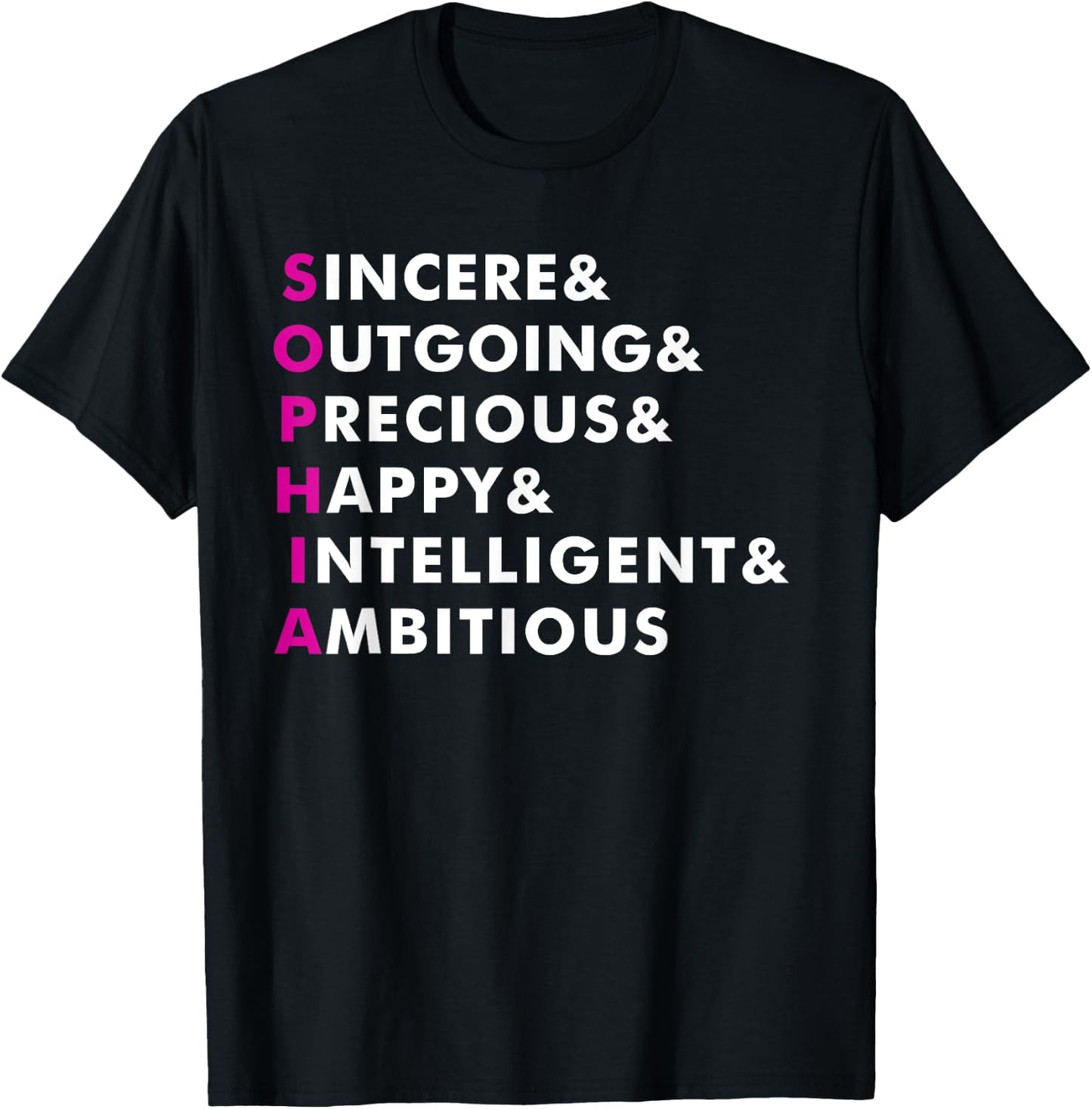 Sophia Name Shirt Personalized Gift T-Shirt - T-Shirt | Black