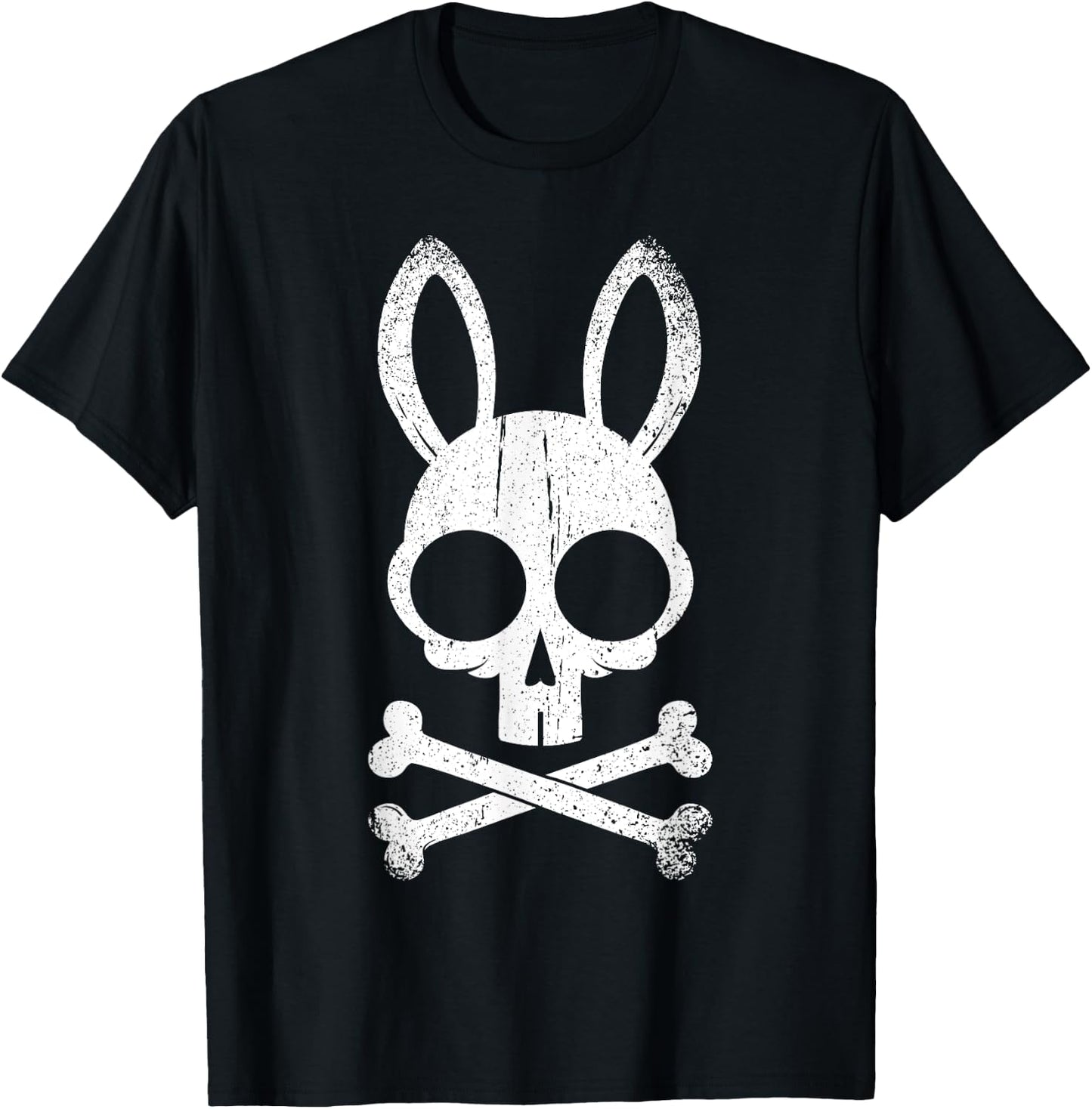 Jolly Roger Funny Bunny Skull Crossbones Egg Hunt Easter Day T-Shirt - T-Shirt | Black