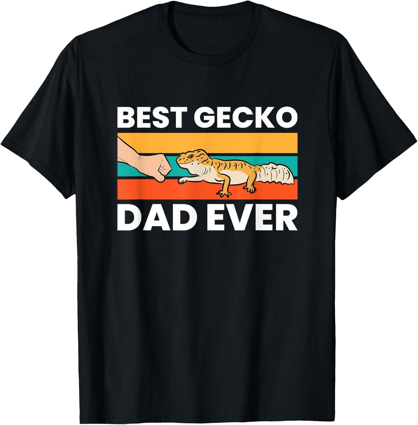 Best Gecko Dad Ever Lizard Leopard Gecko T-Shirt - T-Shirt | Black