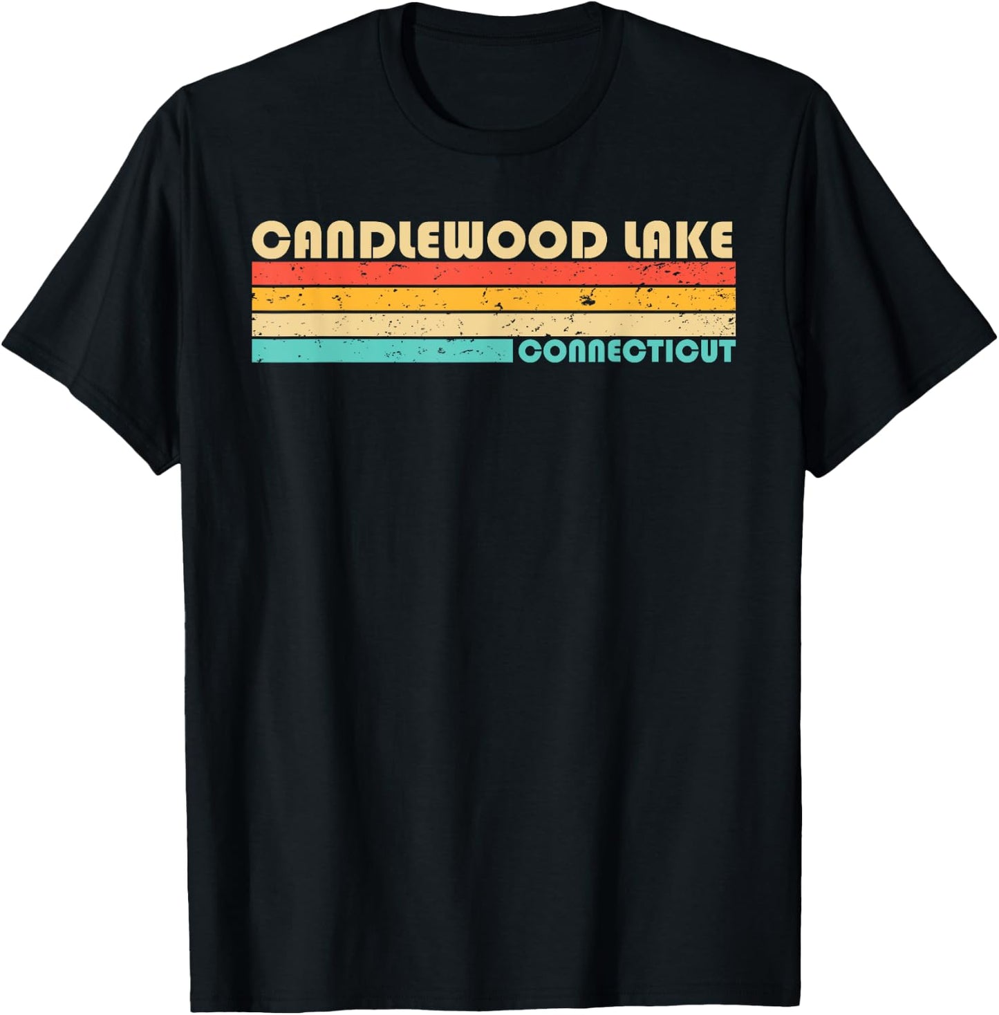CANDLEWOOD LAKE CONNECTICUT Funny Fishing Camping Summer Women Girls Kids T-Shirt - T-Shirt | Black