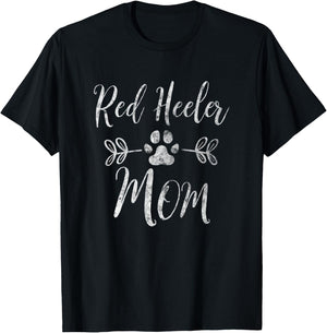 Red Heeler Mom Shirt Cattle Dog Lover Owner Funny Dog Mom Women T-Shirt - T-Shirt | Black