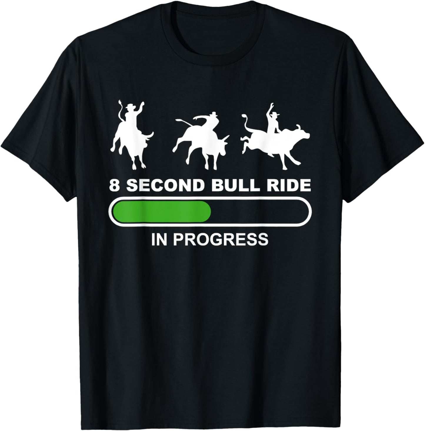 8 Seconds Bull Riding Rodeo Bull Rider T-Shirt - T-Shirt | Black