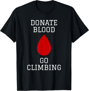 Rock Climbing Mountain Climber Bouldering I Donate Blood T-Shirt - T-Shirt | Black